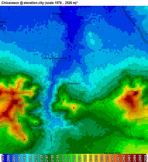 Chicavasco elevation map