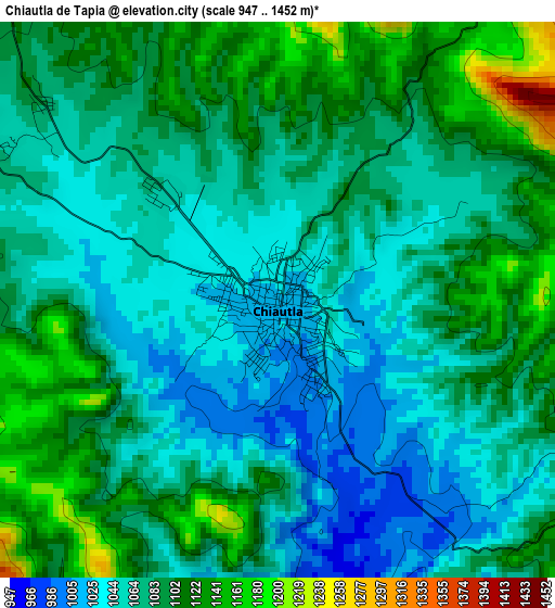 Chiautla de Tapia elevation map