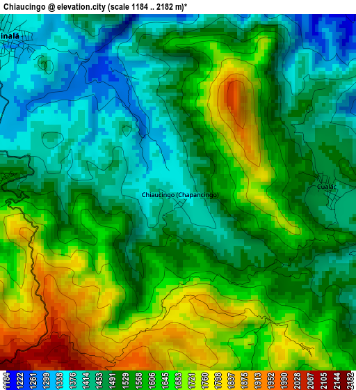 Chiaucingo elevation map