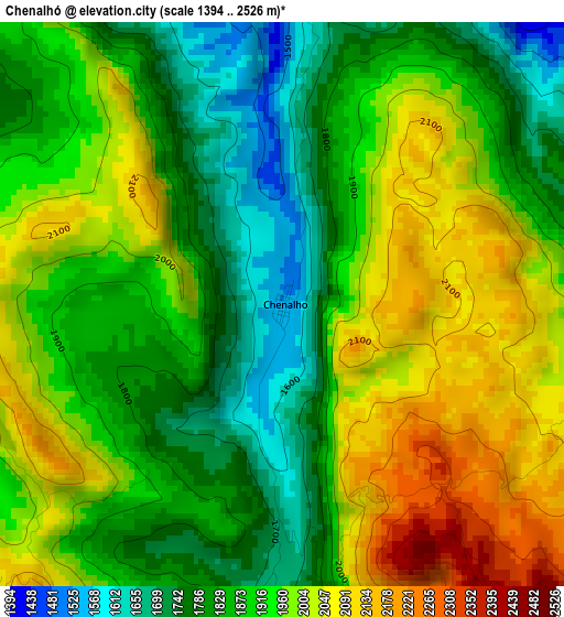 Chenalhó elevation map