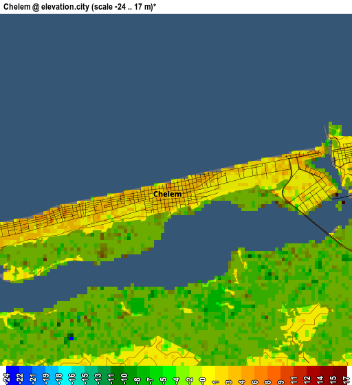 Chelem elevation map