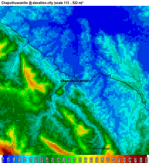 Chapulhuacanito elevation map