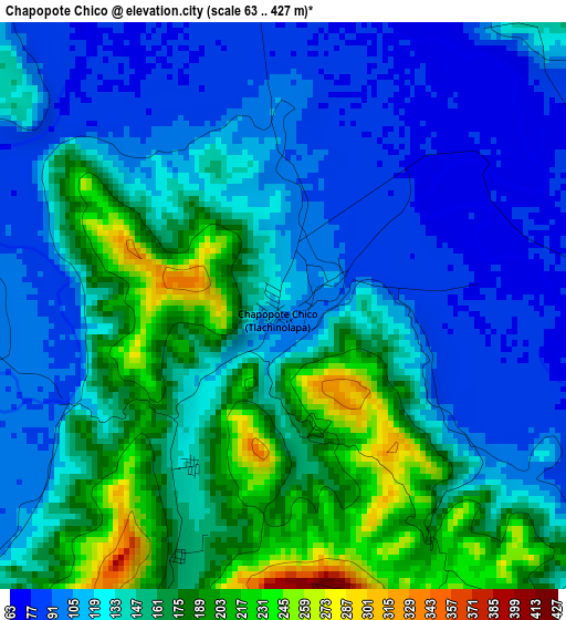 Chapopote Chico elevation map