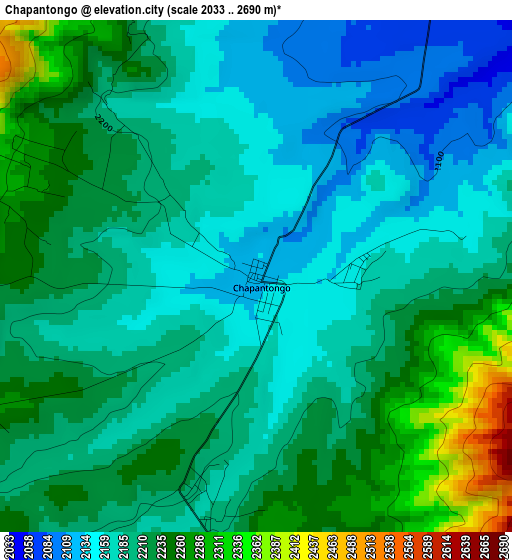 Chapantongo elevation map