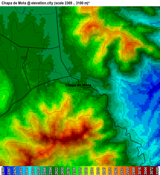 Chapa de Mota elevation map