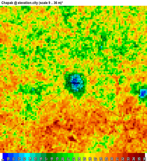 Chapab elevation map