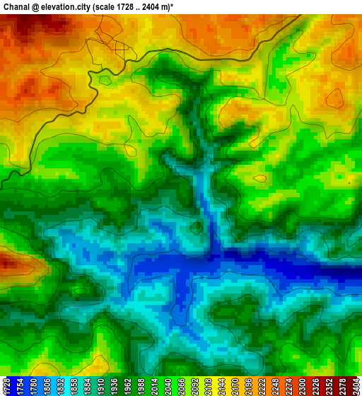 Chanal elevation map