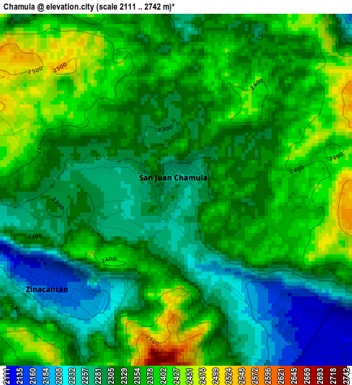 Chamula elevation map