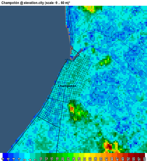 Champotón elevation map