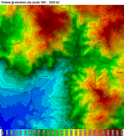 Chalma elevation map