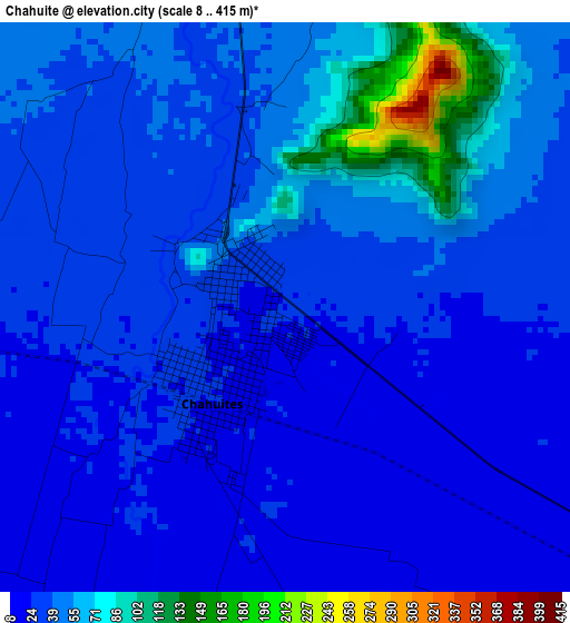 Chahuite elevation map