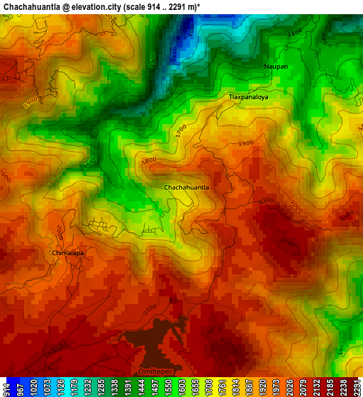 Chachahuantla elevation map