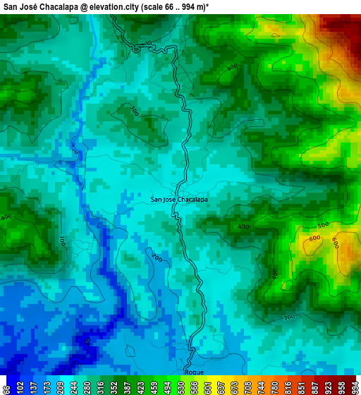 San José Chacalapa elevation map