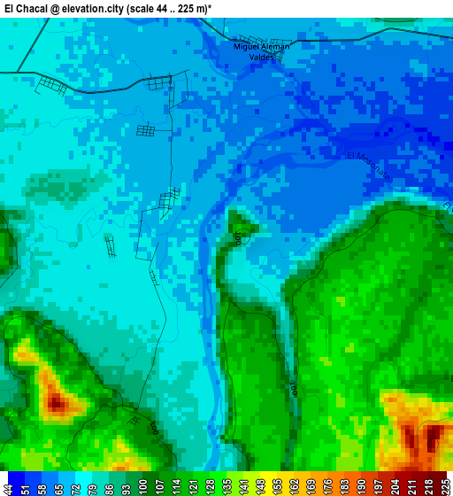 El Chacal elevation map