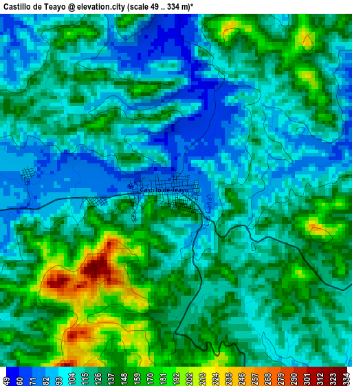 Castillo de Teayo elevation map