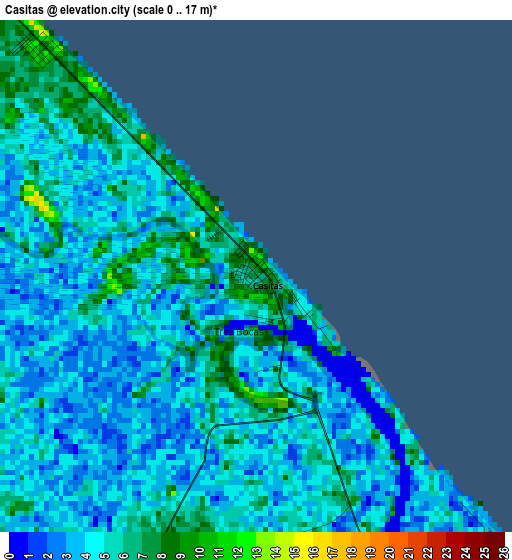 Casitas elevation map