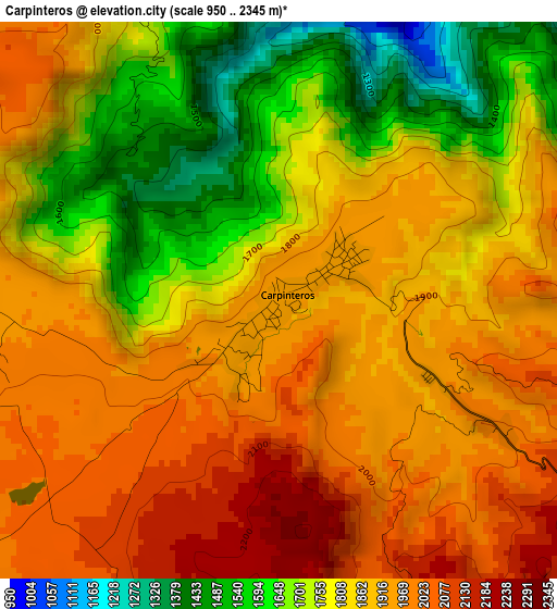 Carpinteros elevation map