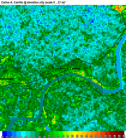 Carlos A. Carrillo elevation map