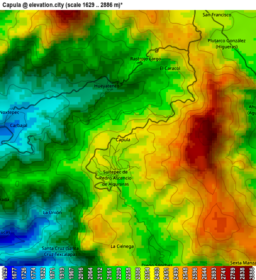 Capula elevation map