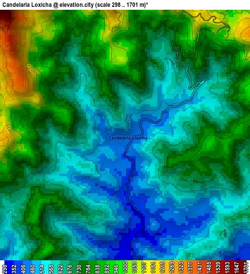 Candelaria Loxicha elevation map