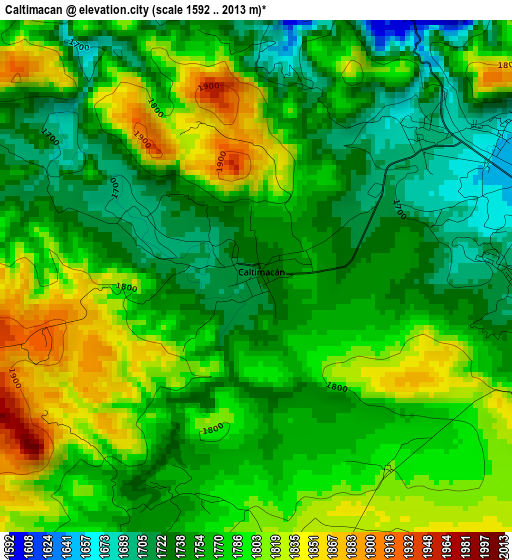 Caltimacan elevation map