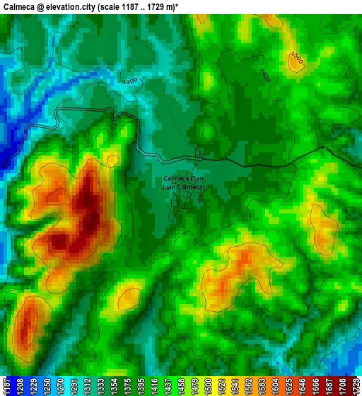 Calmeca elevation map