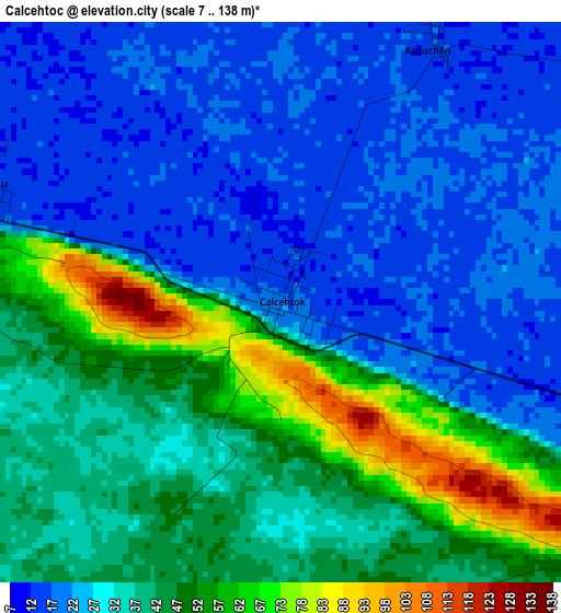 Calcehtoc elevation map