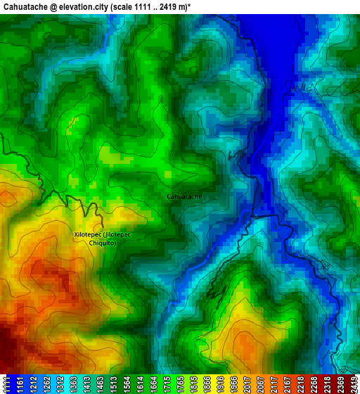 Cahuatache elevation map