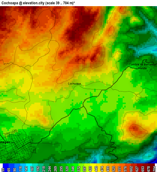 Cochoapa elevation map