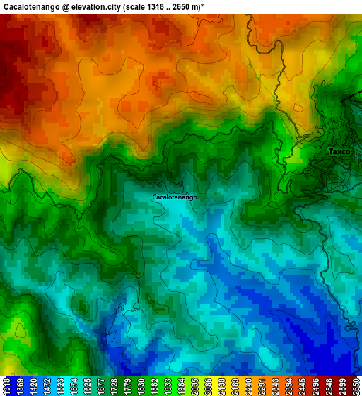 Cacalotenango elevation map