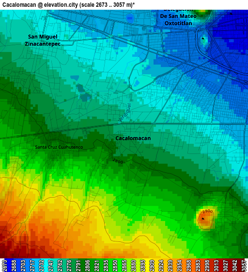 Cacalomacan elevation map