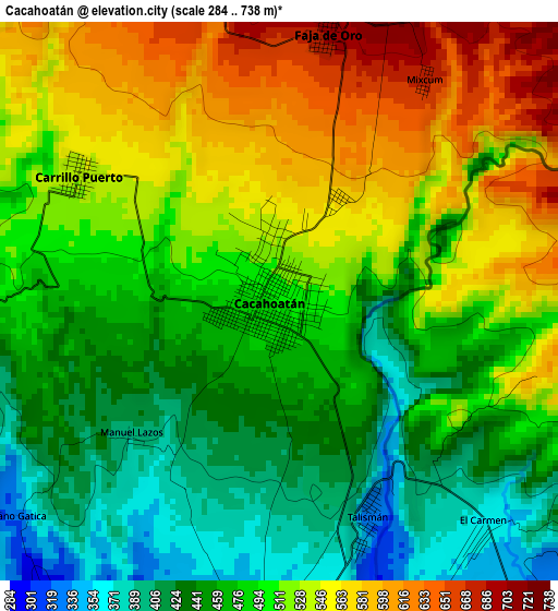 Cacahoatán elevation map