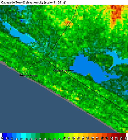 Cabeza de Toro elevation map