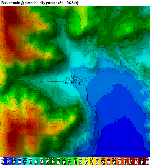 Bustamante elevation map