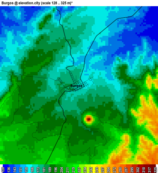 Burgos elevation map