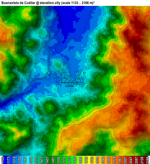 Buenavista de Cuéllar elevation map