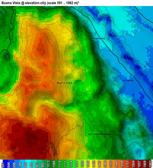 Buena Vista elevation map