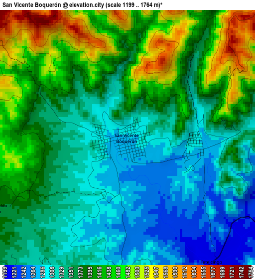 San Vicente Boquerón elevation map