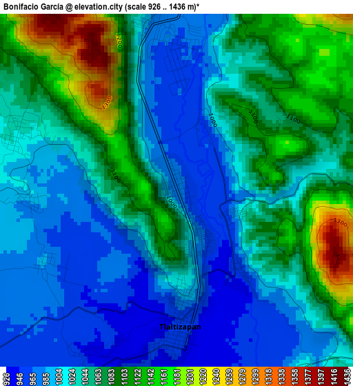 Bonifacio García elevation map