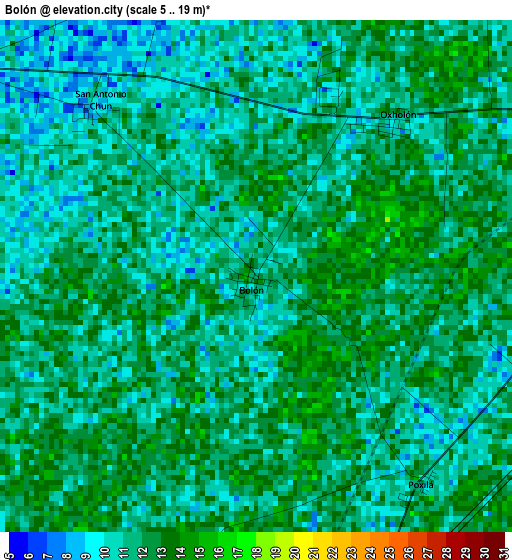 Bolón elevation map