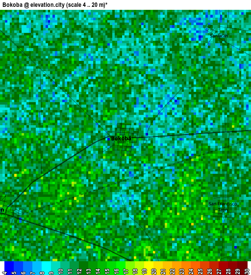 Bokoba elevation map