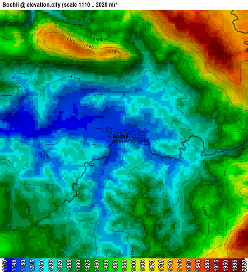 Bochil elevation map