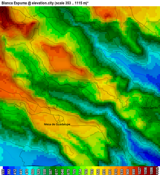 Blanca Espuma elevation map