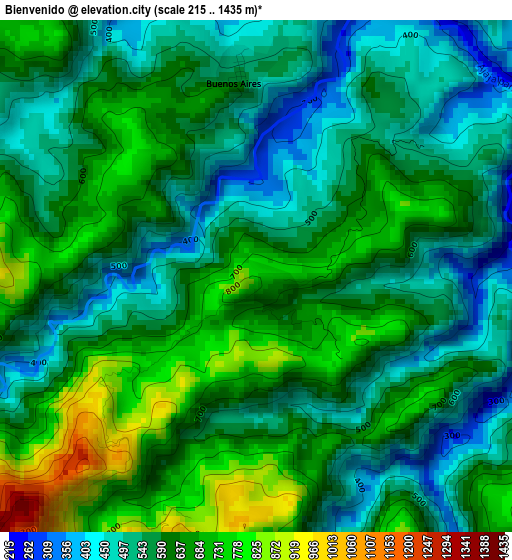 Bienvenido elevation map