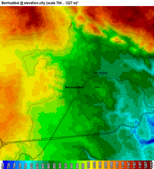 Berriozábal elevation map