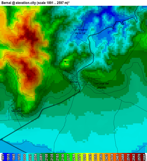 Bernal elevation map