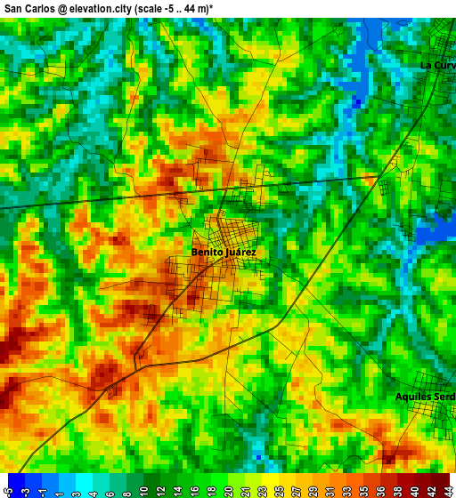 San Carlos elevation map