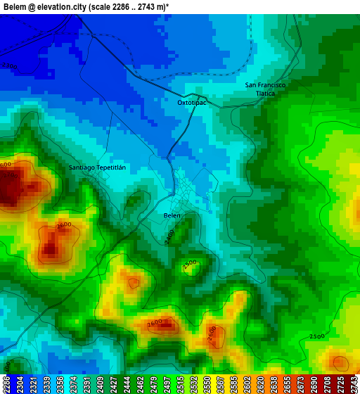 Belem elevation map