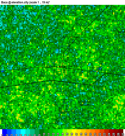 Baca elevation map