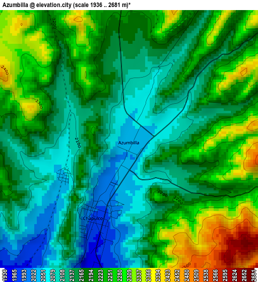 Azumbilla elevation map